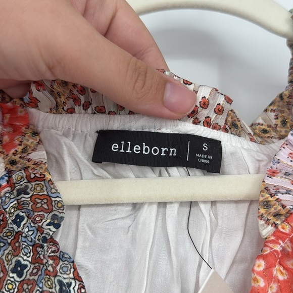 Elleborn Patchwork Boho Mini Dress | Short Sleeve Ruffle Hem | Multiple Sizes - Picture 2 of 5